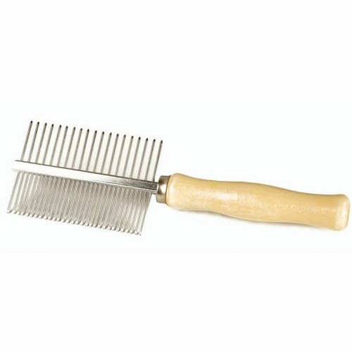 Pettine metallo manico legno - metallo,